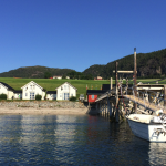 herrlicher Blick auf die Ferienhäuser in Norwegen