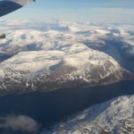 im Flugzeug nach Norwegen